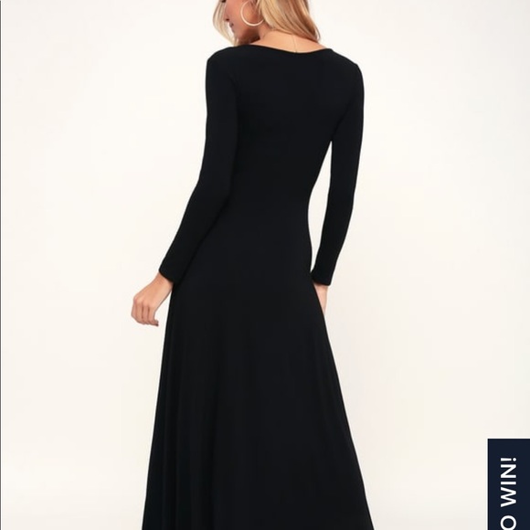 BLACK DRESS WITH SPLIT - Picture 2 of 2